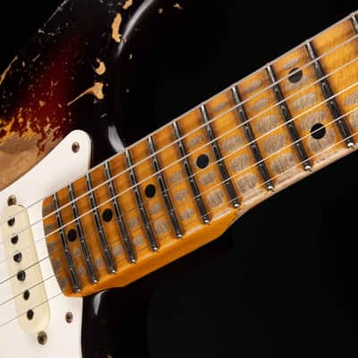 2024 - Fender Custom Shop Limited Edition Red Hot Stratocaster Super Heavy Relic - Faded Aged Chocolate 3-Tone Sunburst image 8