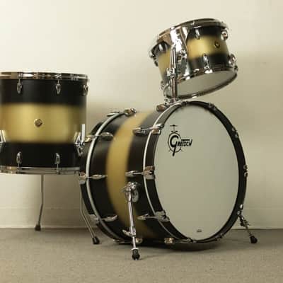 Gretsch USA Custom Black and Gold Duco Drum Set 14x22 9x13 and 16x16 image 1
