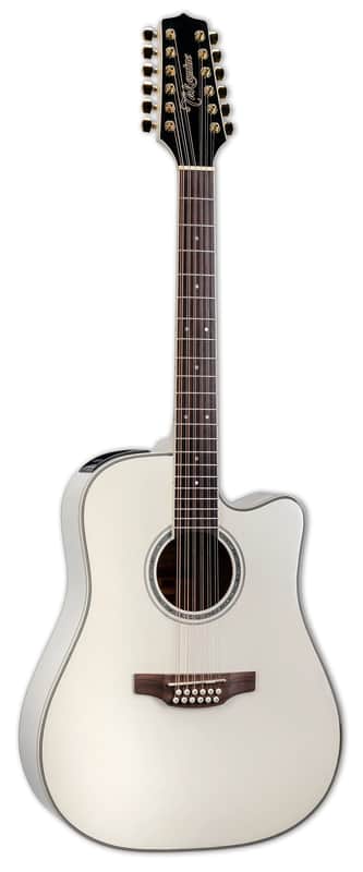 Takamine GD37CE-12 PW Gloss Pearl White w/Case image 1