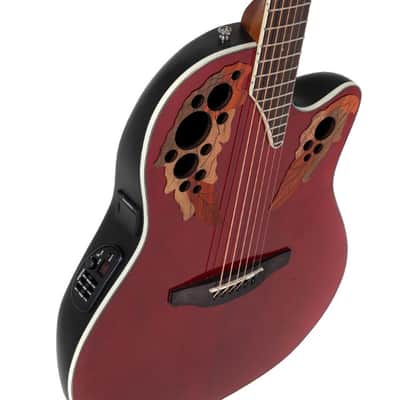 Ovation Celebrity Elite Super Shallow Body Ce48 RR Ruby Red Electric Acoustic image 5