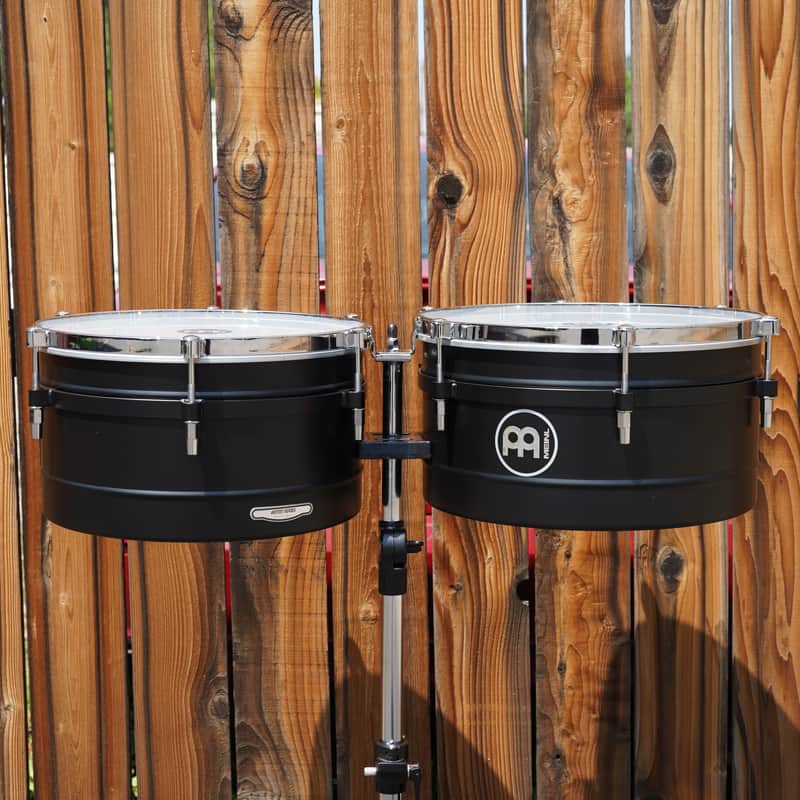 Meinl Percussion AV1BK Artist Series Amadito Valdes Steel 14" & 15" Timbales w/ Stand image 1