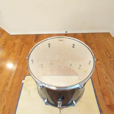 Pearl Roadshow 16 round x 14 floor tom on legs gloss black excellent condition image 7