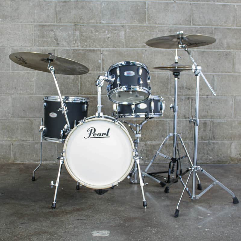 Pearl Midtown 4-Piece Drum Kit (16,10,13,SD) with Hardware - Matte Asphalt Black image 1