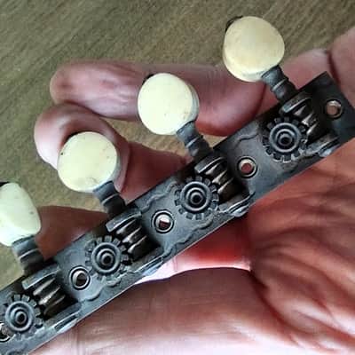 Antique Mandolin pre-1900 Brass Tuners, Bridge & Tailpiece Lot image 13