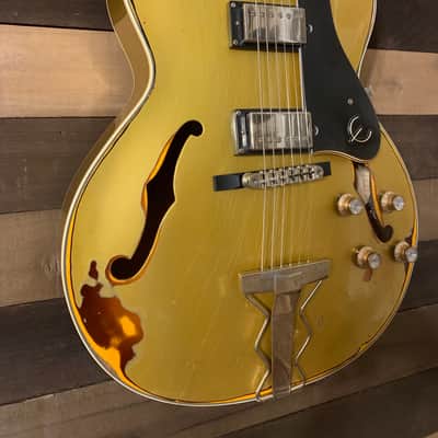 Gibson Epiphone ES 175 Premium Relic Hollow Body Jazz Box Gibson Gold Top Gold Nitro Repaint image 3