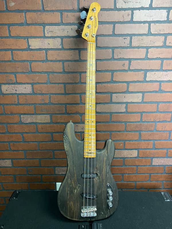 Woodcraft Electric Guitar Custom made 4 string P-Bass Electric Bass Guitar 300 years age Oak image 1