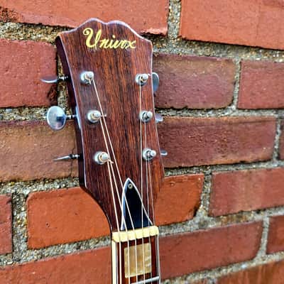 Early 1970's Univox MIJ Dreadnaught - Flame Maple Sunburst - Sold Woods - w/OHSC image 5