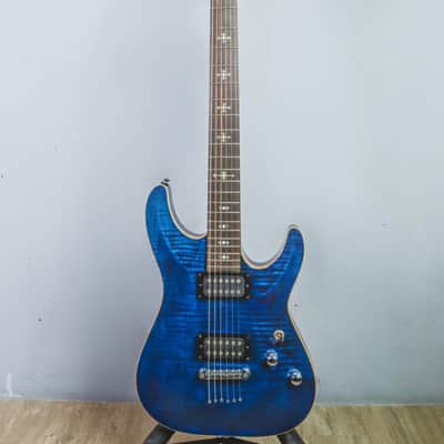2014 Schecter USA Custom Shop Hollywood Classic Black Ocean HH SuperRock #14-09014 image 2