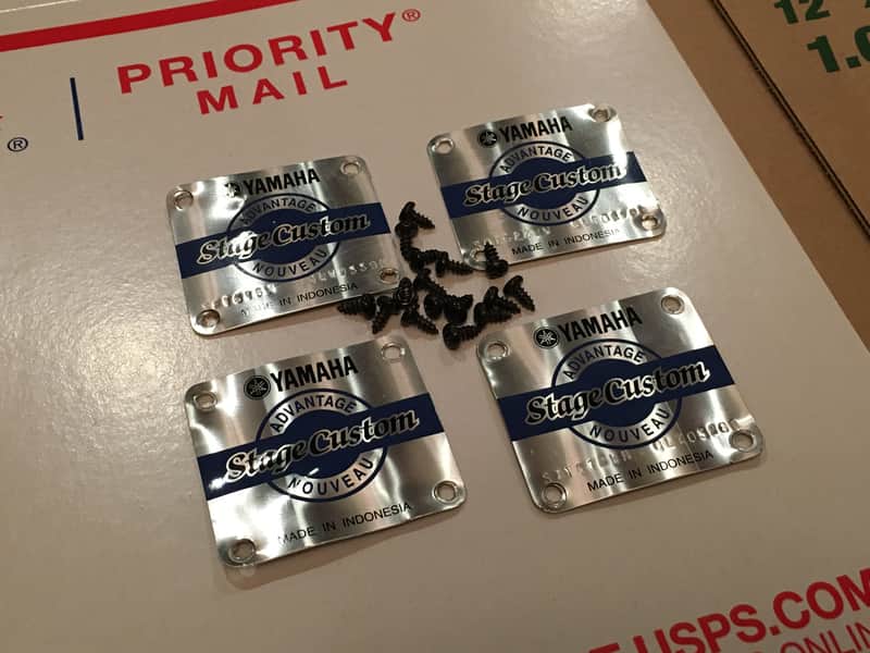 Lot of [4] Yamaha Stage Custom Advantage Nouveau Drum Badges image 1