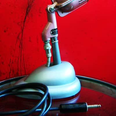 Vintage RARE 1940's MEG M-15 model / Shure 708A Zeppelin crystal microphone Hi Z w cable and S-36 stand image 15