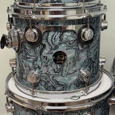 DW Collector's Series Drum Set - 10/12/15/22/14 Blue Abalone Finishply 1999 image 3