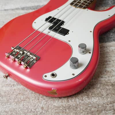 1985 Fender Precision Bass ‘62 Vintage Reissue PB62-55 Metallic Pink Japan MIJ Fujigen image 9