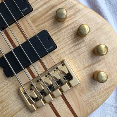 1999 Dean European Edge Select Improv 5 (Czech) Bass in Flame Natural Oil w/ OHSC image 2