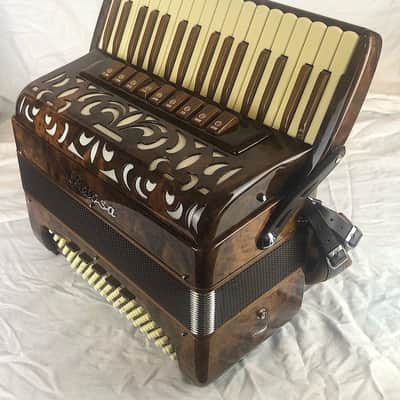 8160 - Burled Mahogany Petosa Artista "Compatto" Piano Accordion LMMM 34 96 image 4