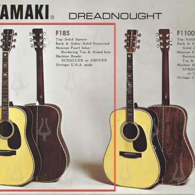 Yamaki F-185 1970s Solid Wood Dreadnaught Folk image 20