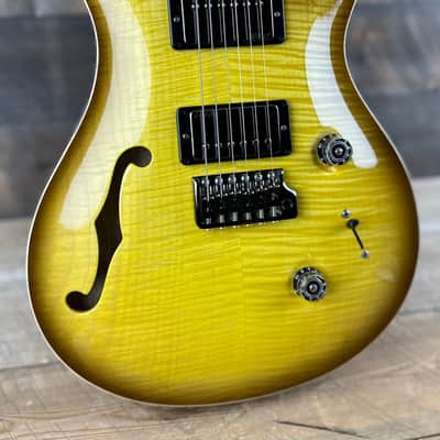 PRS Wood Library Custom 24 Semi-Hollow Flame Maple 10 Top Korina Back - Livingston Lemondrop 391118 image 5