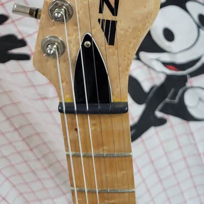 Zion 3 pickup guitar, 1980's/90's quilt top, birdseye neck, amberburst, HC image 3