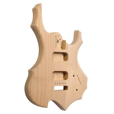 DIY 6 String Flame Shaped Style Electric Guitar Kits Mahogany Body Maple Neck image 2
