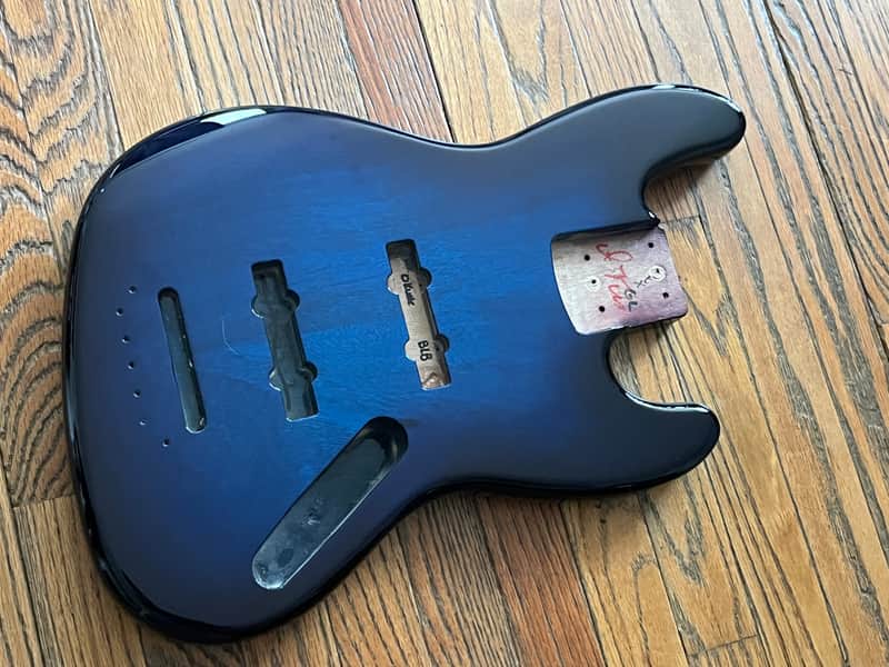 G&L Fullerton Deluxe JB V 5-string bass body Okume Blueburst image 1