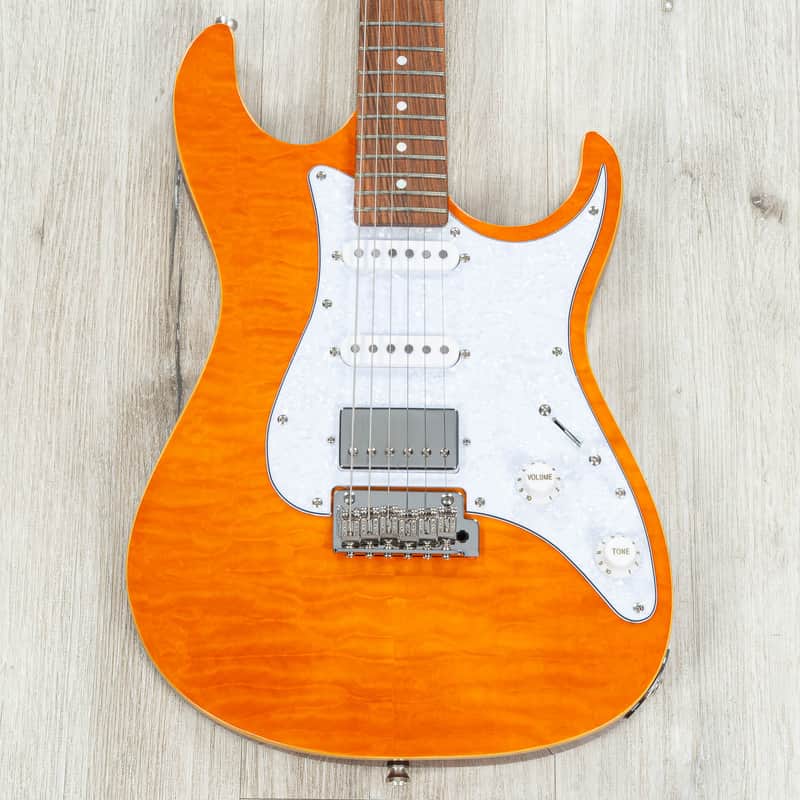 Mint Tagima Stella DW Guitar, Bolivia Fretboard w/ Quilt Maple Top, Transparent Amber image 1