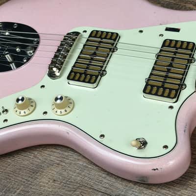 MyDream Partcaster Custom Built - Shell Pink over Sunburst Mojo JM Dual Foil image 4