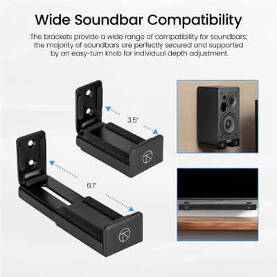 Bose TV Speaker Soundbar with Bluetooth and HDMI-ARC, Universal Adjustable Soundbar Wall Mount Brackets Bundle for Wall Mounted TVs, Dialogue Enhancement, TV Audio Speaker System image 3