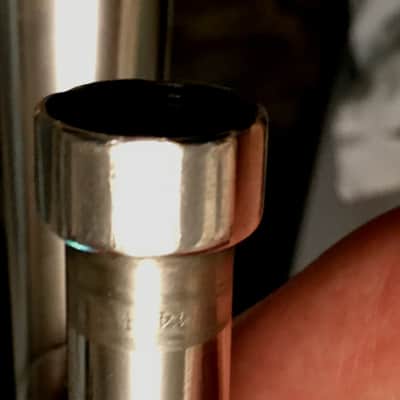 " DAPPER PAN " SUMMER DEAL CONN 44H TROMBONE 1936 SERVICED GIG READY ORG SILVER PAN VOCABELL CONNQUEROR HAND POLISH SILVER 98% HAND ENGRAVED UNIQUE PAN MUSTACHE FACE image 16