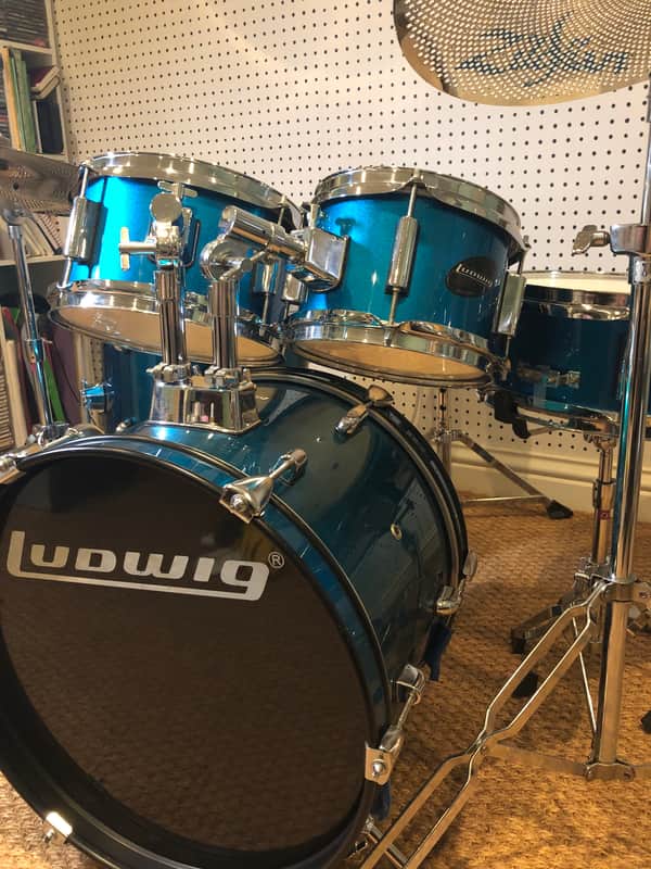 Ludwig Accent CS Combo Junior c.2020 - Blue/green sparkle (depending on the light) image 1