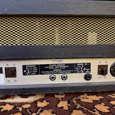 Immagine Vintage 1960s Carlsbro CS60 PA Valve Guitar Amplifier Head w/ Lay Down TF - 8