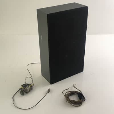 Vintage Home Audio BookShelf Speaker Grey Cabinet + 2 Cable Plugs Rare Vintage 1980s? image 9