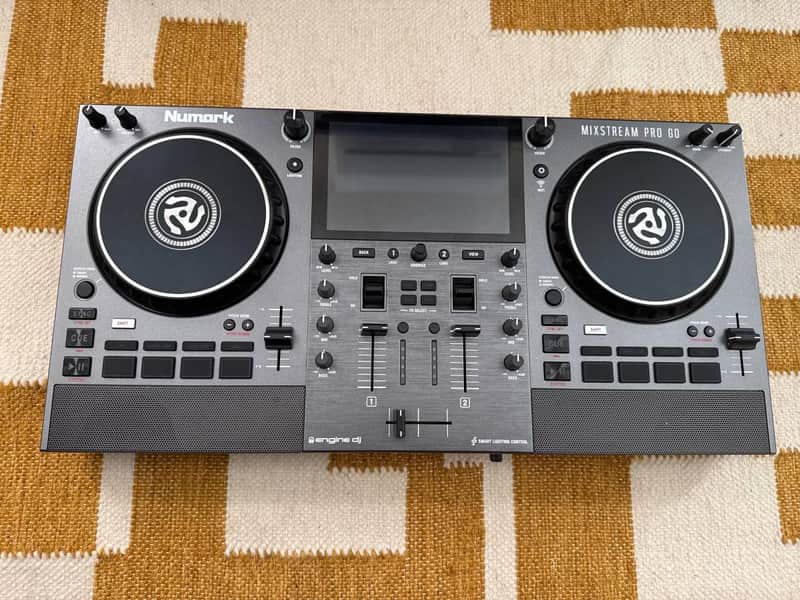 Numark Mixstream Pro Go 2-Channel Battery-Powered Standalone Streaming DJ Console 2023 - Present - Black image 1