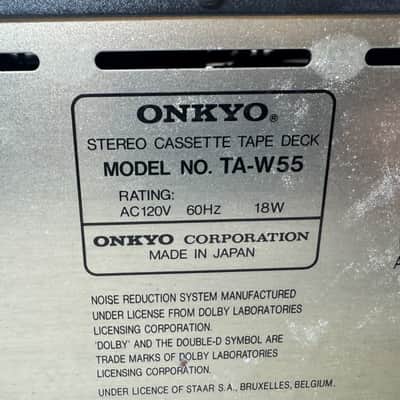 Onkyo TA-W55 Stereo Double Cassette Tape Deck  Vintage Home Audio Dubbing PARTS image 6