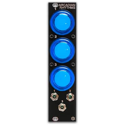 Synthrotek Arcadian Rhythms DIY Kit, Blue Buttons - Arcade Style Manual Gate Eurorack Kit image 2
