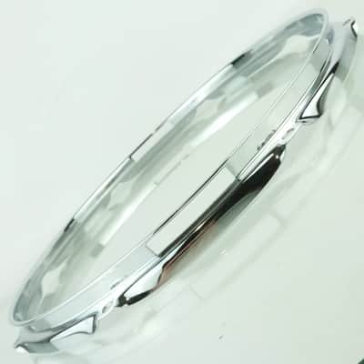 Ludwig 14"8-Lug 1.6mm Snare Drum Resonant Rim/Hoop Vintage 80s Chrome Wide Gate image 4