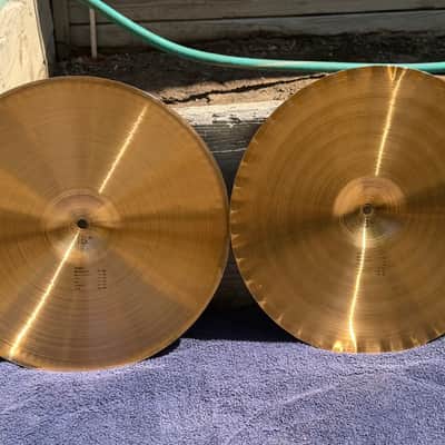 Paiste 2oo2 15" Sound Edge Hi-Hats-Black Label 1978 - Bronze image 2