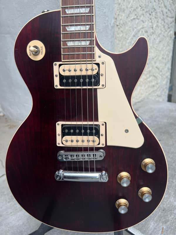 Gibson Les Paul Traditional Pro V Satin Mahogany Top 2020 - Satin Wine Red image 1