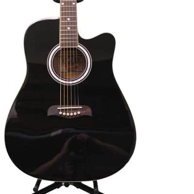 Oscar Schmidt Mod OD45CBPAK Cutaway Dreadnought Acoustic Guitar Pack - Black image 1