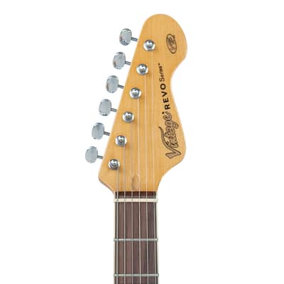 Vintage REVO Series 'Galactica' Electric Guitar ~ Green / Yellow Burst image 5