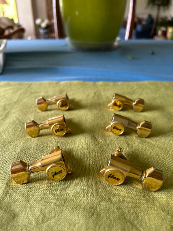 Gibson guitar branded machinesi (MIJ) 3x3 mini tuning machines 1970/80s - Gold image 1