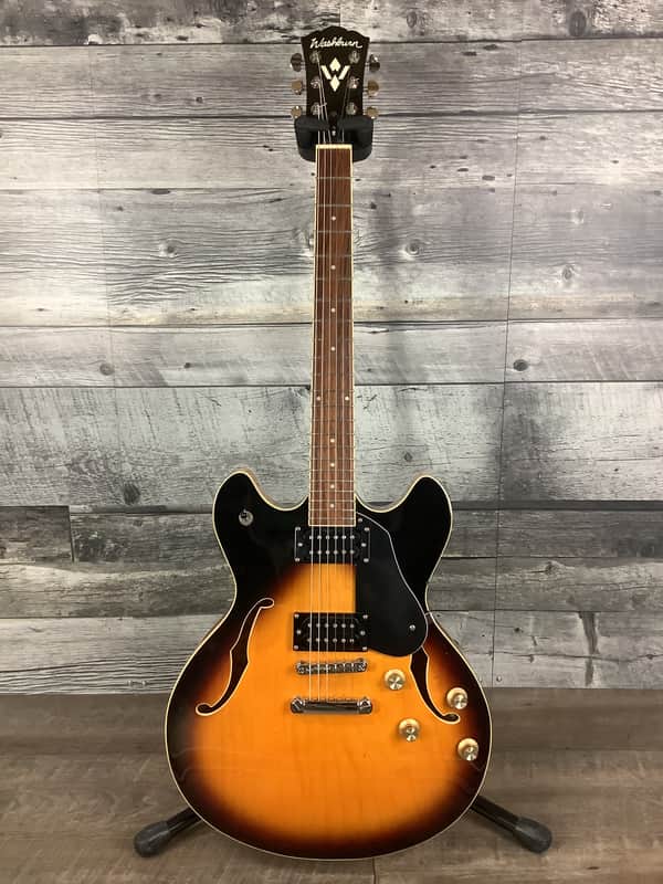 Washburn HB-30 Semi-Hollow Electric Guitar Sunburst image 1