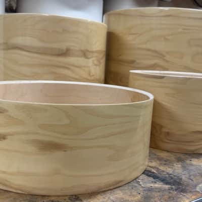 OLIVE ASH exotic wood and Maple 7 pcs shell set - 5 ply core shells - Clear gloss polished BEST OFFERS ACCEPTED! image 16