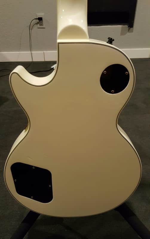 2001 Epiphone Japan Les Paul Custom . Awesome White. | Reverb