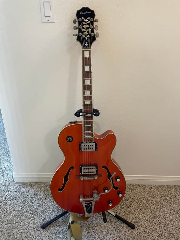 Epiphone Emperor Swingster Orange with Bigbsy image 1
