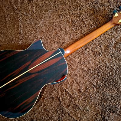 Hohner Striped Ebony Sides, Back & And Fretboard All Solid Woods Flat Top Acoustic Electric Dreadnought Steel String Guitar image 6