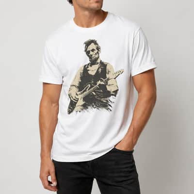 Vintage President Guitar Graphic White T-Shirt – Rock Music Tee image 1