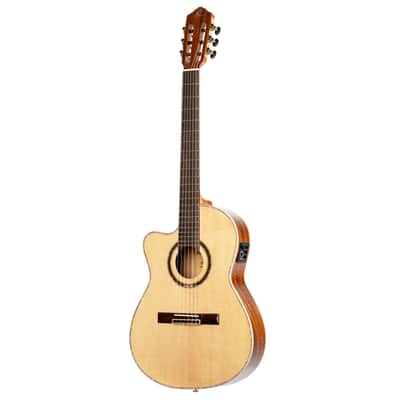 Ortega RCE138-T4-L Performer Series Solid Spruce Top Mahogany Neck Cutaway Nylon 6-String Classical Acoustic-Electric Guitar w/Gig Bag For Left Hand Player image 1