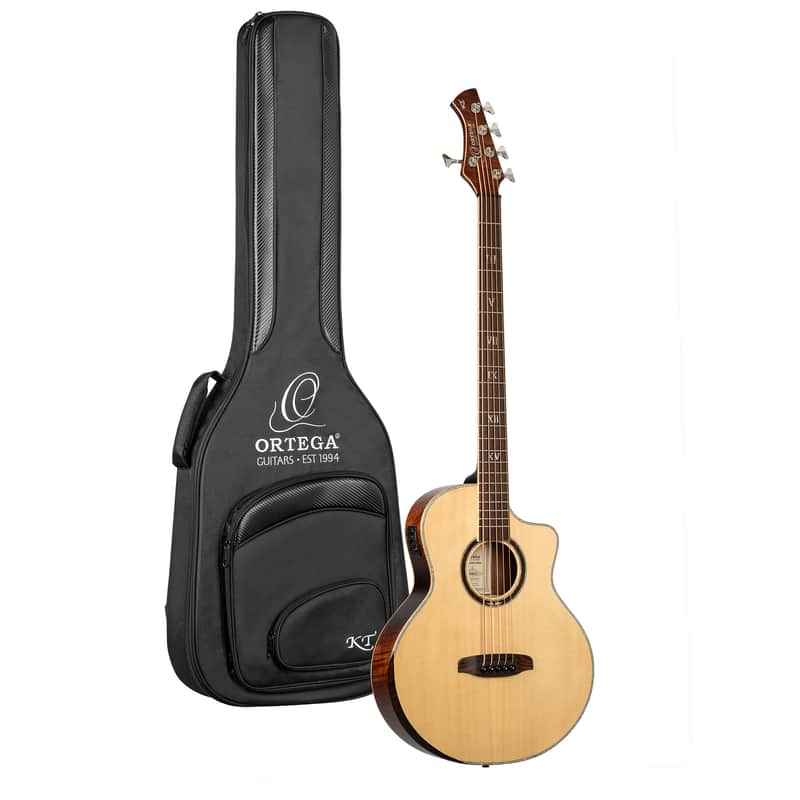Ortega KTSM2-5 Signature Series Ken Taylor Solid Spruce Top Nato Neck Cutaway 5-String Acoustic-Electric Bass Guitar w/Gig Bag image 1