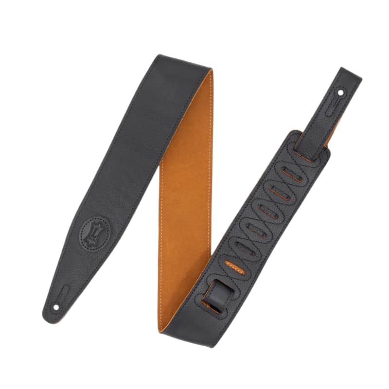 Levy's 2.5" Garment Leather Strap Black w/Honey Suede Backing image 1