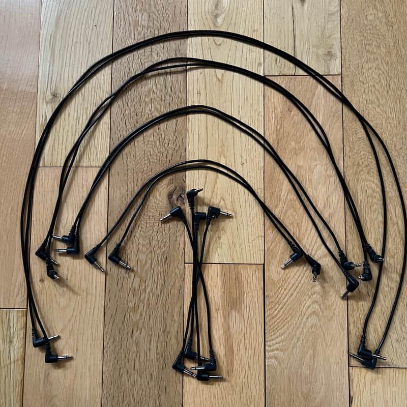 Tendrils Ultra-Slim TS Mono EuroRack Patch Cables (12pcs) BLACK MINT! image 1