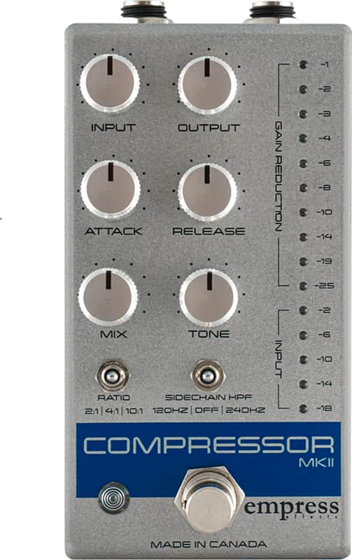 Empress Compressor MKII Compressor Effects Pedal, Silver Sparkle image 1